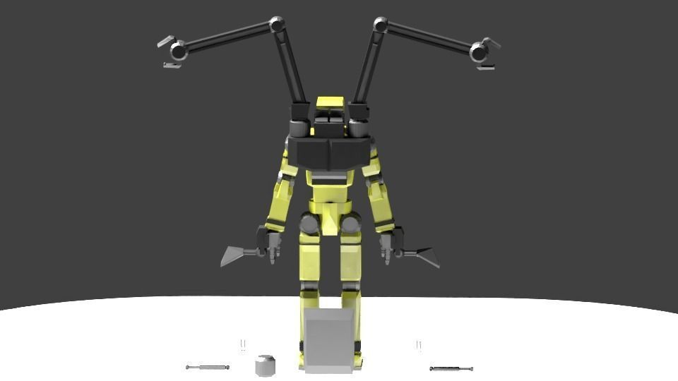 Low Poly Construction Mech -Adjutor Free low-poly 3D model_6