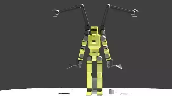 Low Poly Construction Mech -Adjutor Free low-poly 3D model
