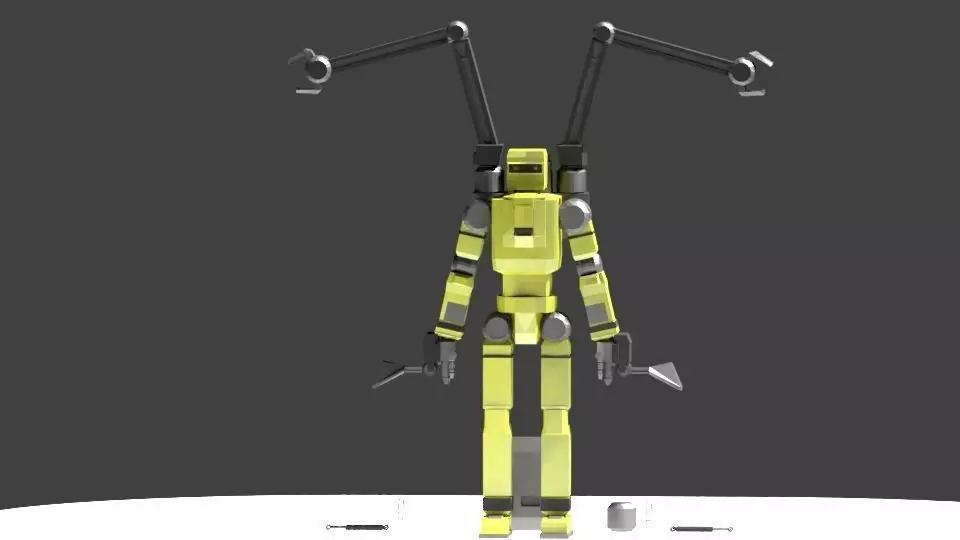 Low Poly Construction Mech -Adjutor Free low-poly 3D model_0