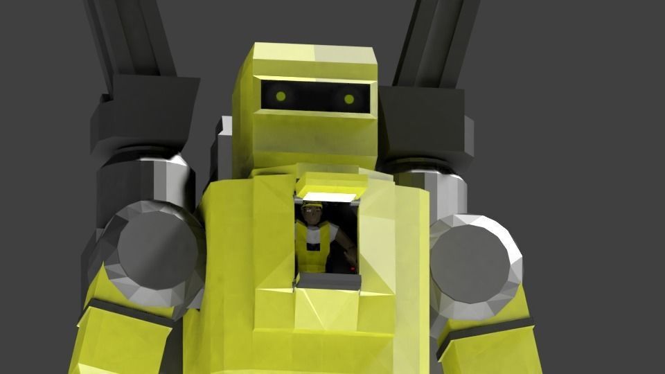 Low Poly Construction Mech -Adjutor Free low-poly 3D model_3