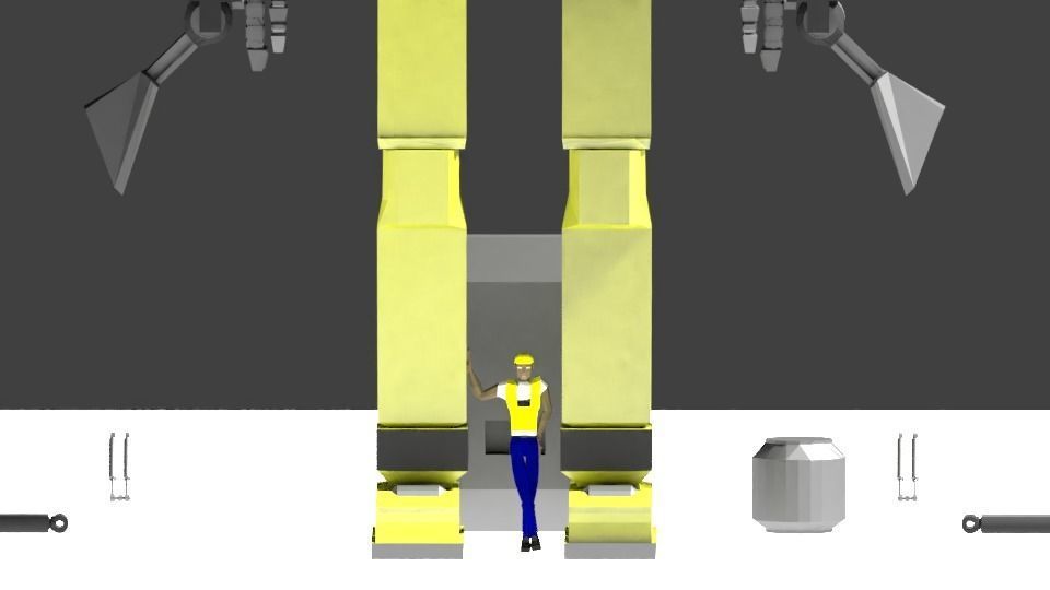 Low Poly Construction Mech -Adjutor Free low-poly 3D model_4