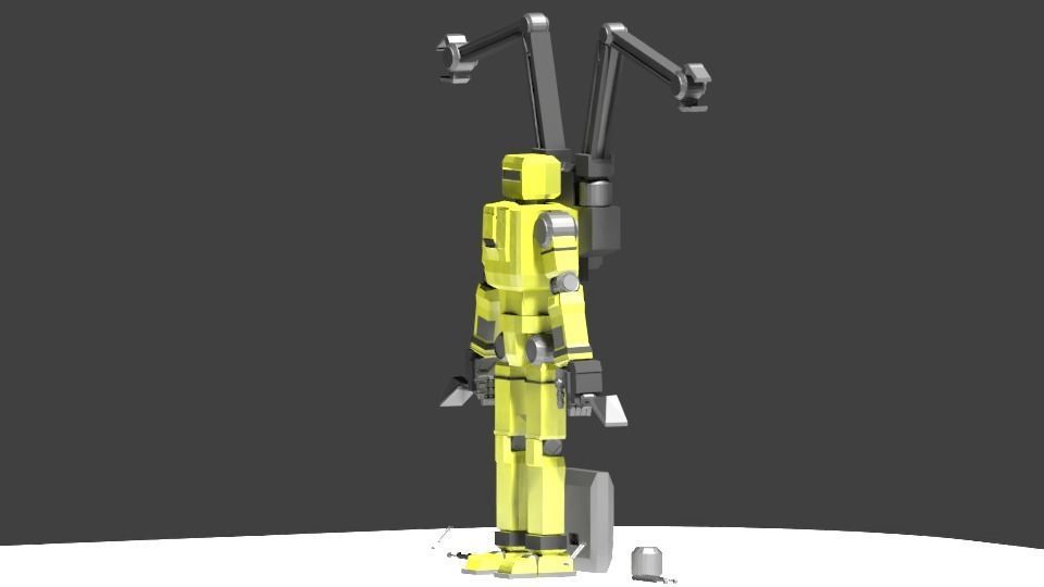 Low Poly Construction Mech -Adjutor Free low-poly 3D model_1