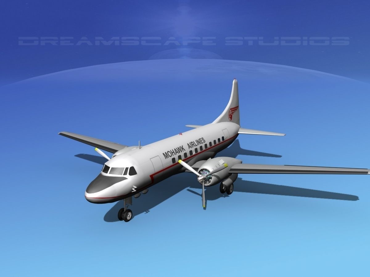 Convair CV-340 Mohawk Airlines 3D model_8
