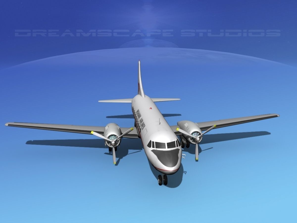 Convair CV-340 Mohawk Airlines 3D model_9