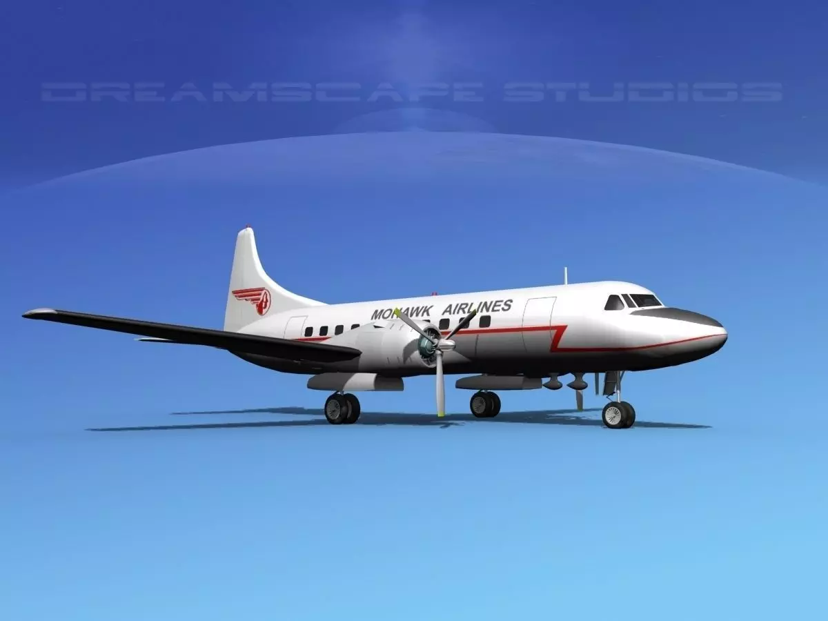 Convair CV-340 Mohawk Airlines 3D model_0