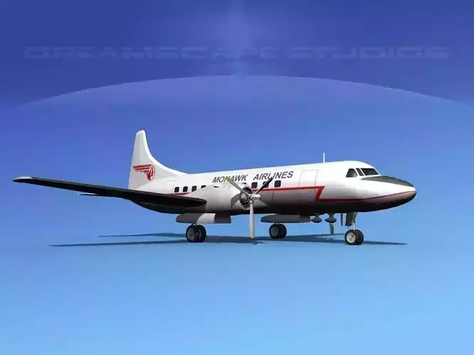 Convair CV-340 Mohawk Airlines 3D model Convair CV-340 Mohawk Airlines 3D model
