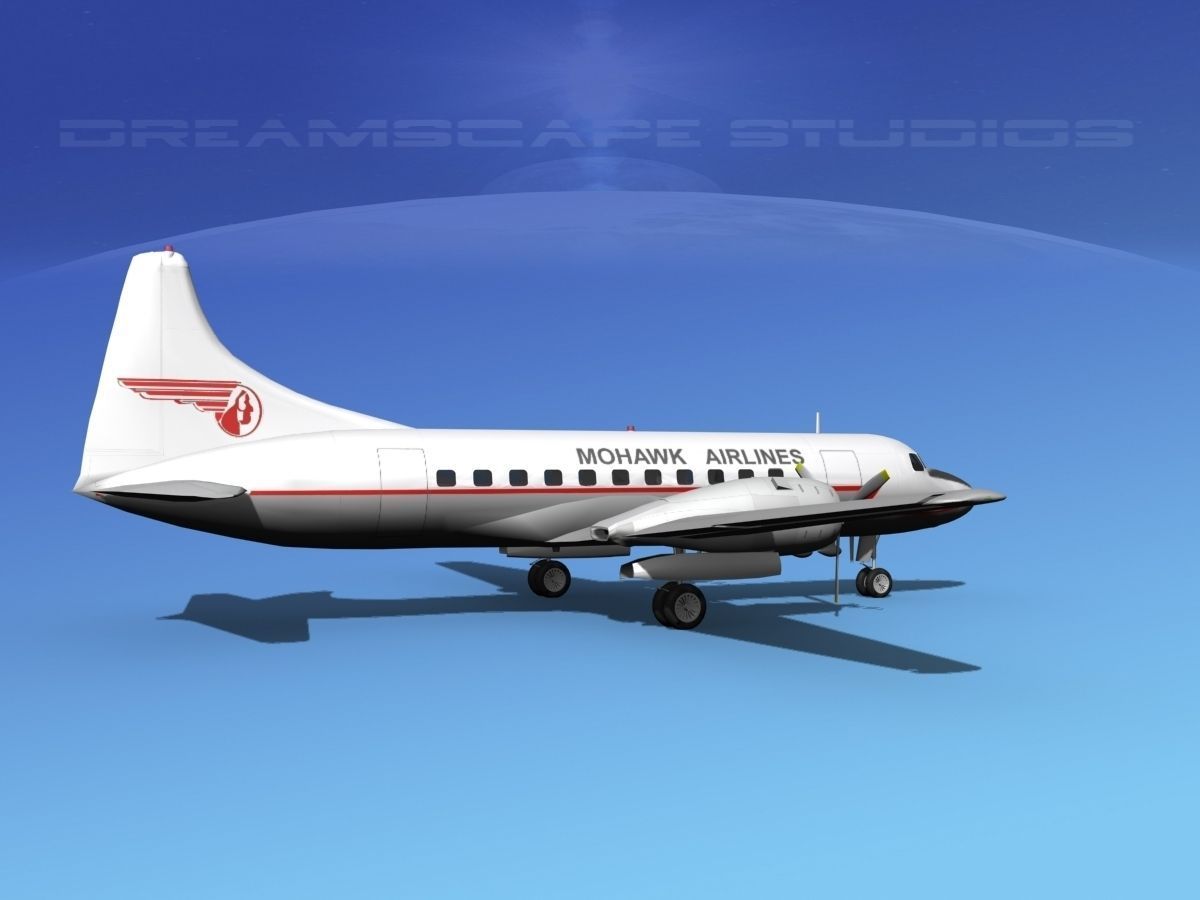 Convair CV-340 Mohawk Airlines 3D model_2
