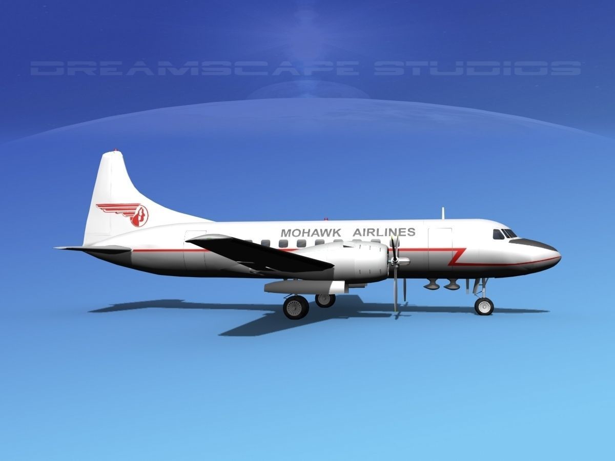 Convair CV-340 Mohawk Airlines 3D model_1