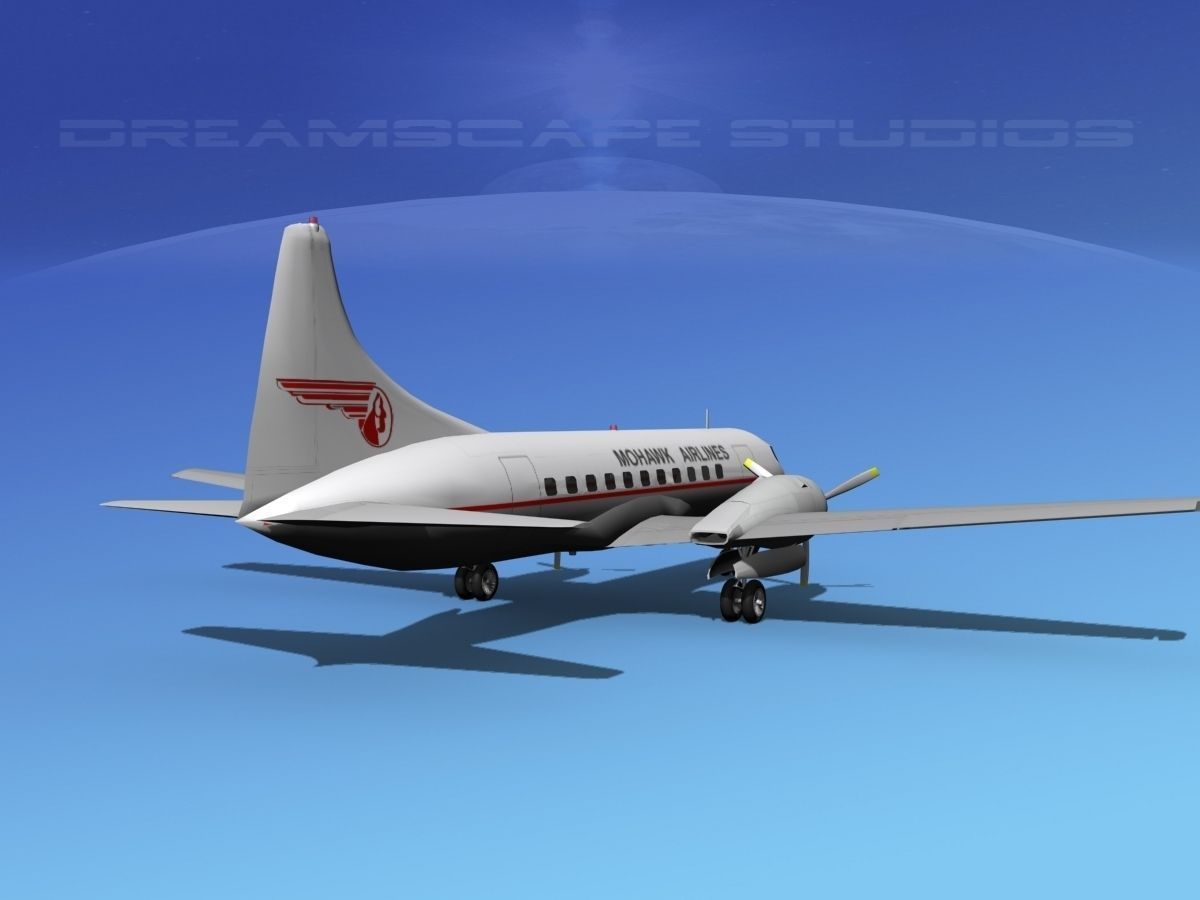 Convair CV-340 Mohawk Airlines 3D model_3