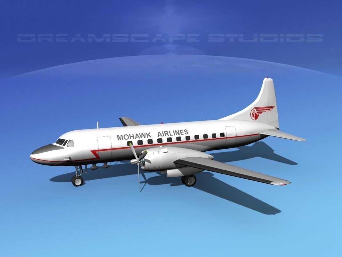 Convair CV-340 Mohawk Airlines 3D model_7