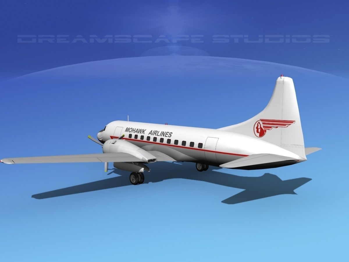 Convair CV-340 Mohawk Airlines 3D model_5