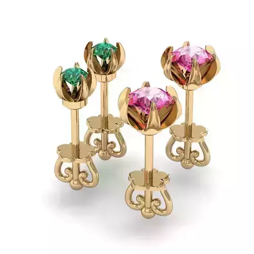 stud earrings with gems   