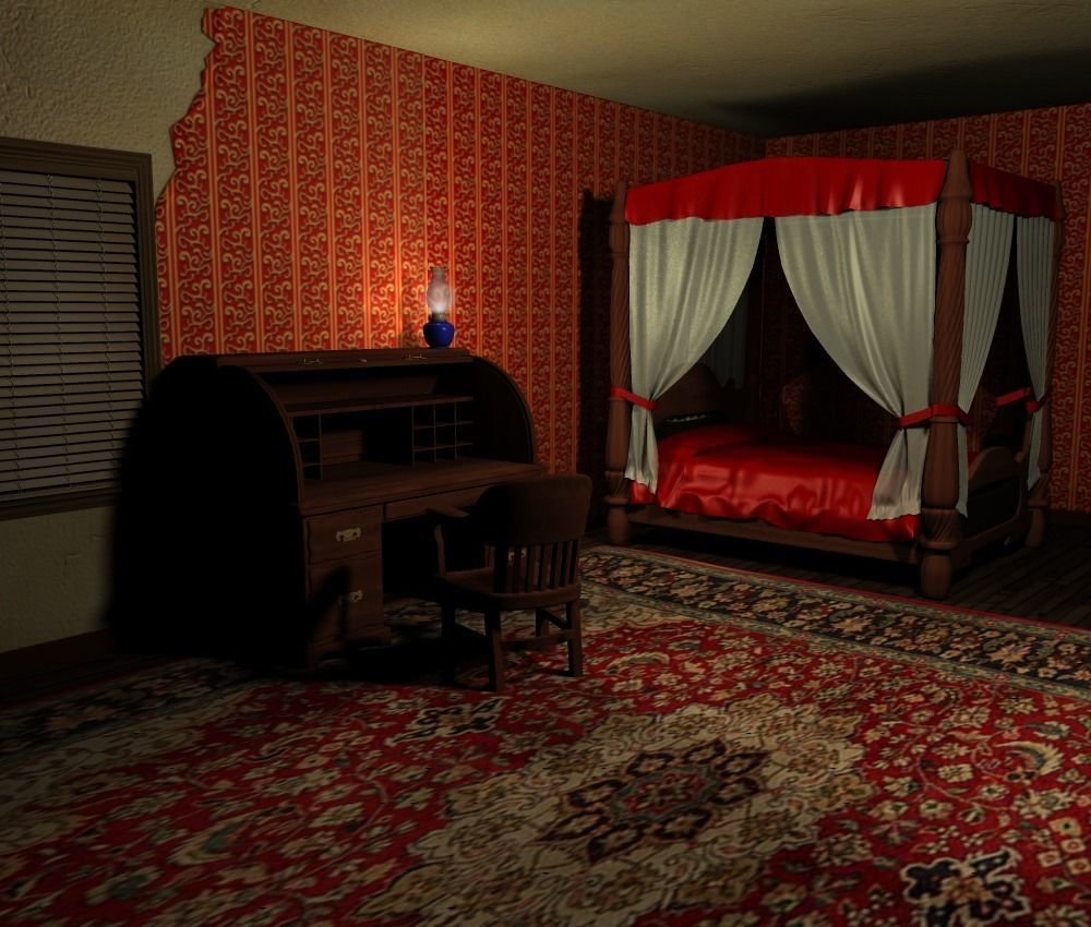 Canopy Bed 3D model_3