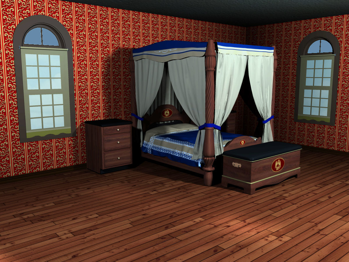 Canopy Bed 3D model_1
