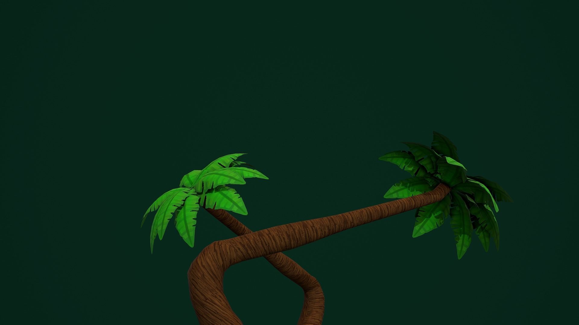 coconut tree handpainted Low-poly 3D model_2