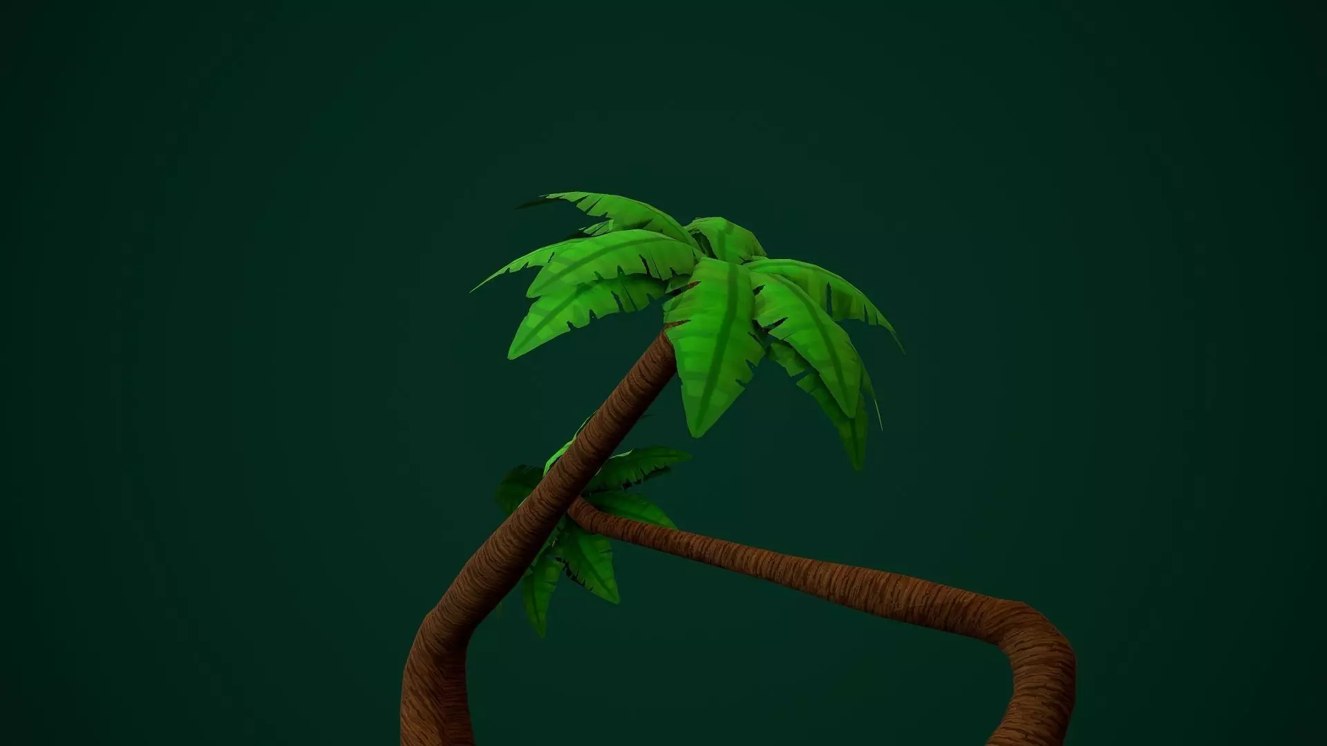 coconut tree handpainted Low-poly 3D model_0