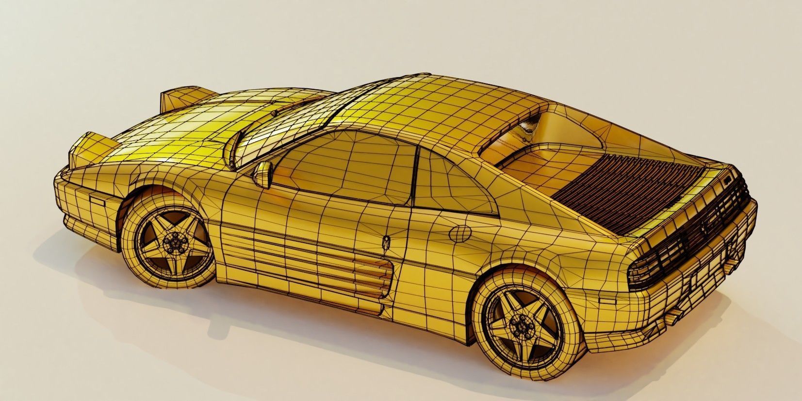 Ferrari 348 Low-poly 3D model_4