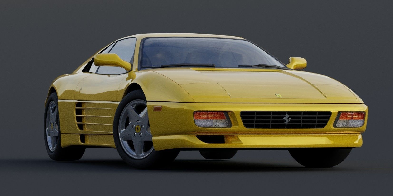 Ferrari 348 Low-poly 3D model_5