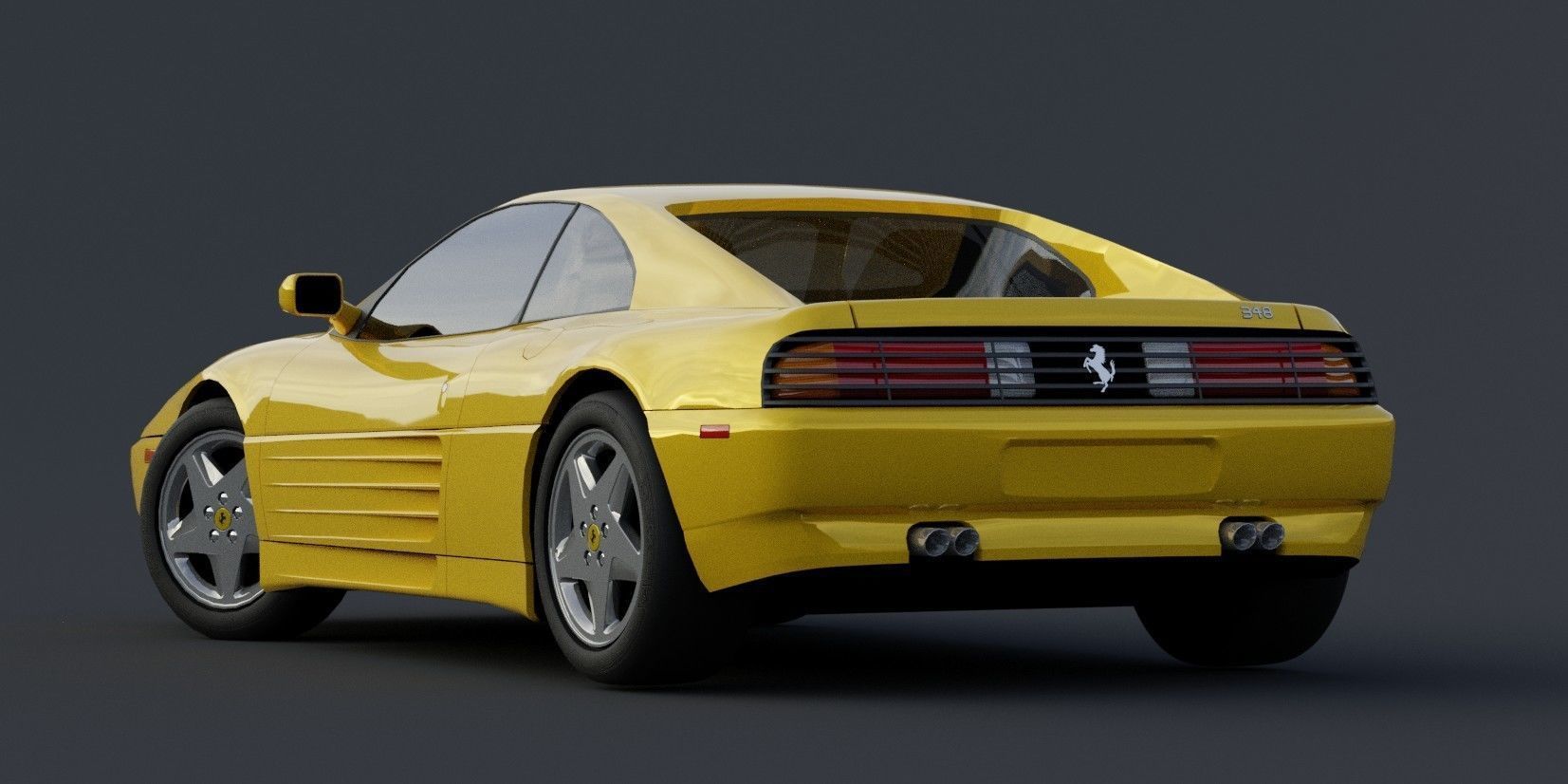 Ferrari 348 Low-poly 3D model_6