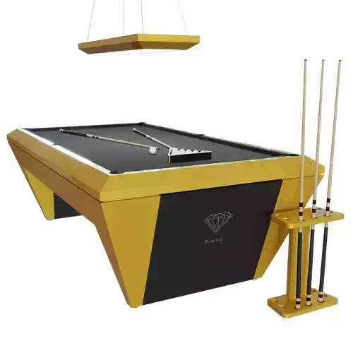 Diamond Modern American Pool Table - 9ft 3D model