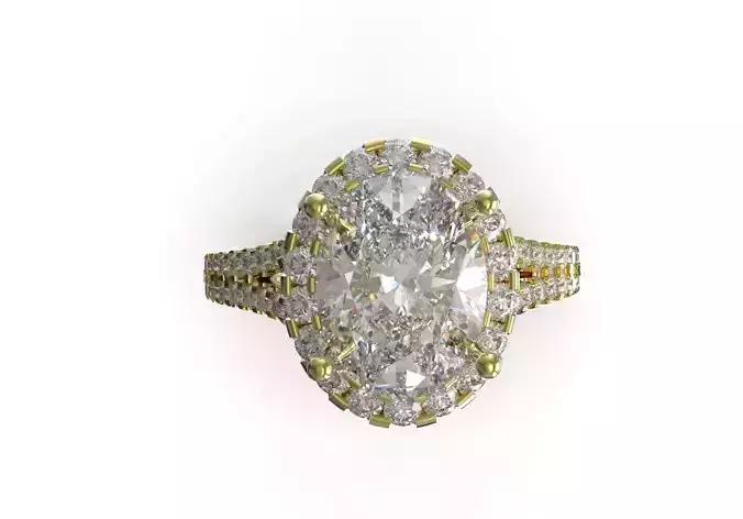 RING26 oval halo diamond engagement ring