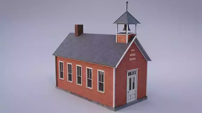 Old One-Room Schoolhouse game-ready asset Free low-poly 3D model Old One-Room Schoolhouse game-ready asset Free low-poly 3D model