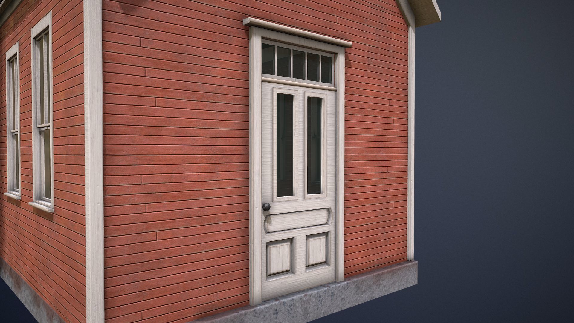 Old One-Room Schoolhouse game-ready asset Free low-poly 3D model_6