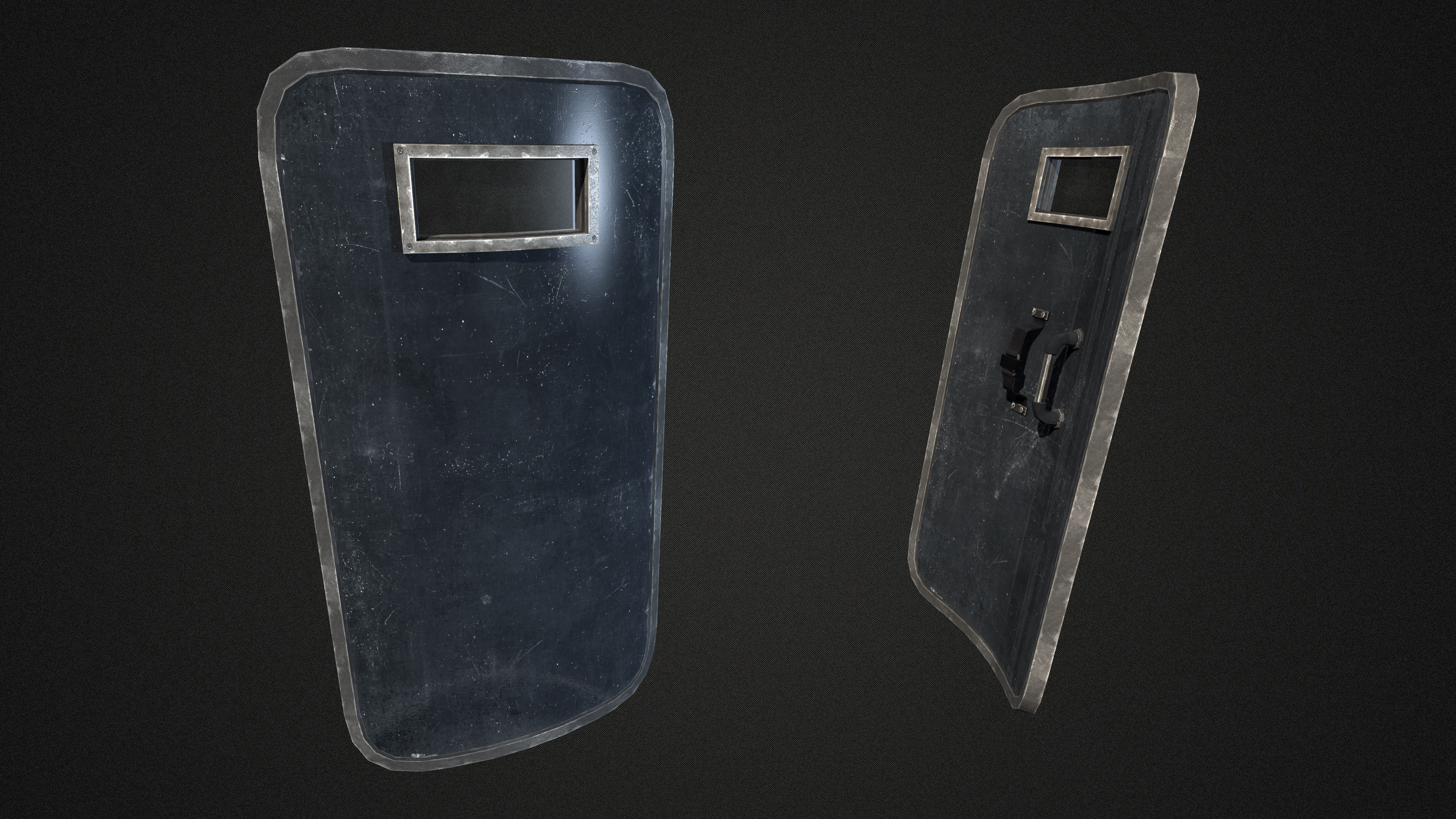 Riot Shield Low Poly 3D Model Game ready .max .obj .3ds .fbx .w3d