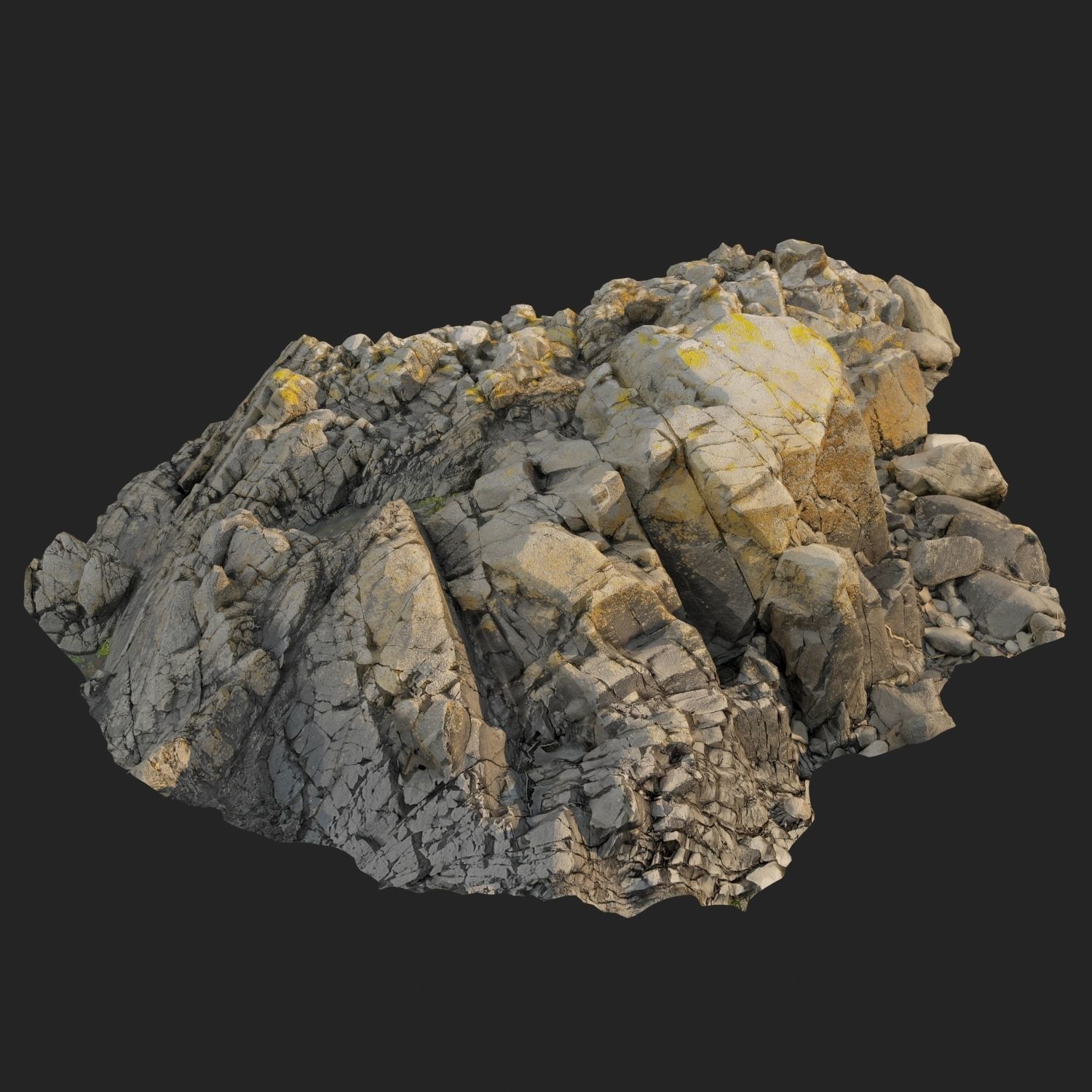3d scanned rock cliff R2 3D model_6