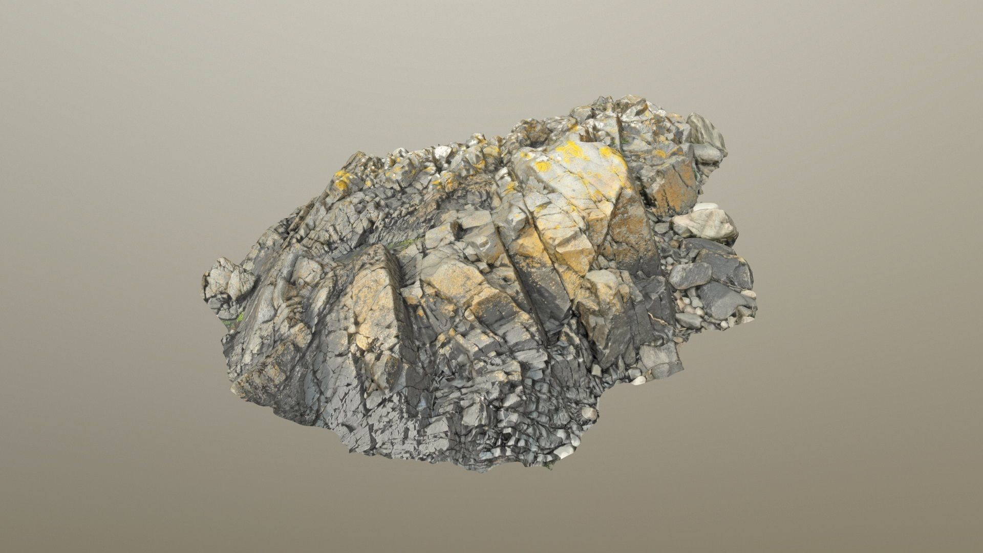 3d scanned rock cliff R2 3D model_5
