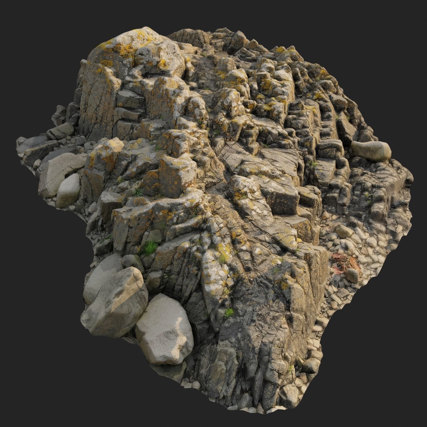 3d scanned rock cliff R2 3D model_2