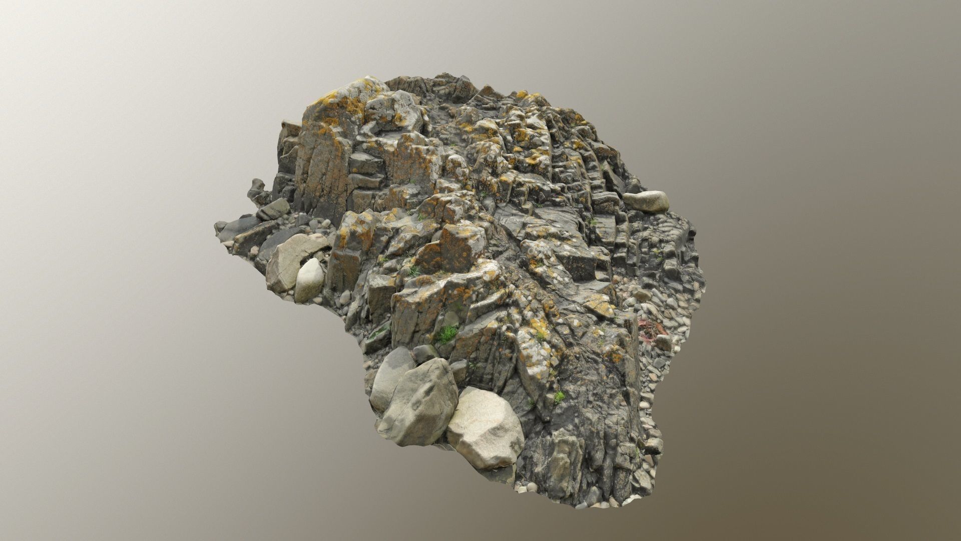3d scanned rock cliff R2 3D model_1