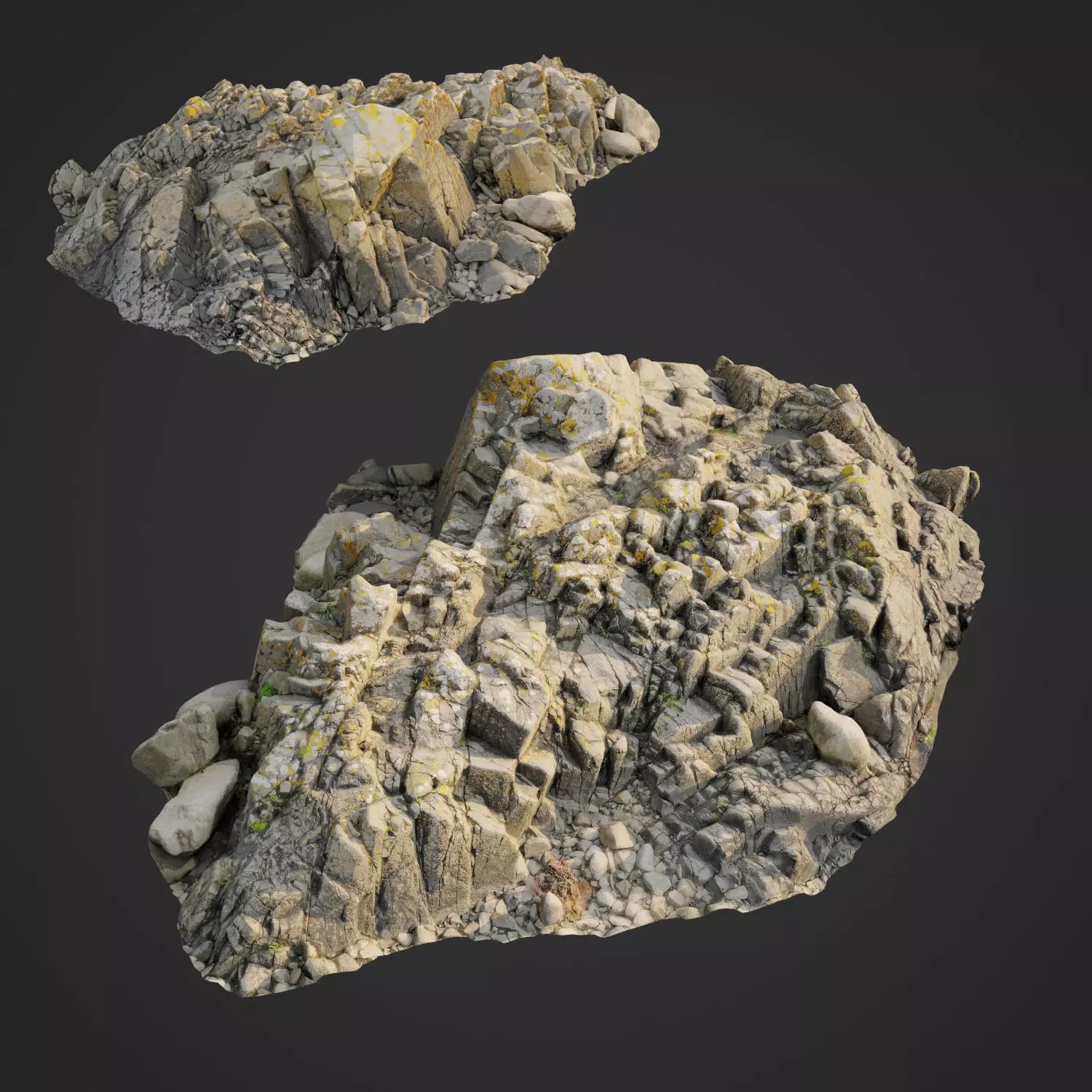 3d scanned rock cliff R2 3D model_0