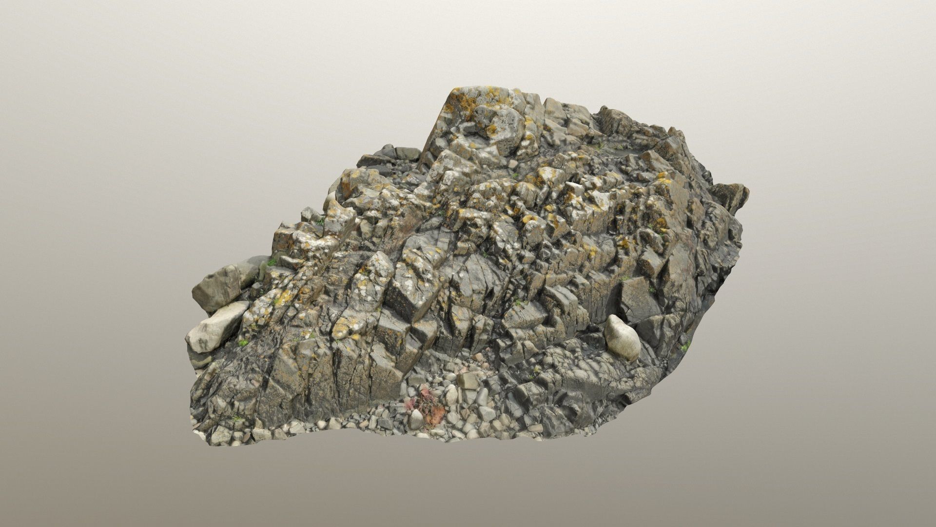 3d scanned rock cliff R2 3D model_7