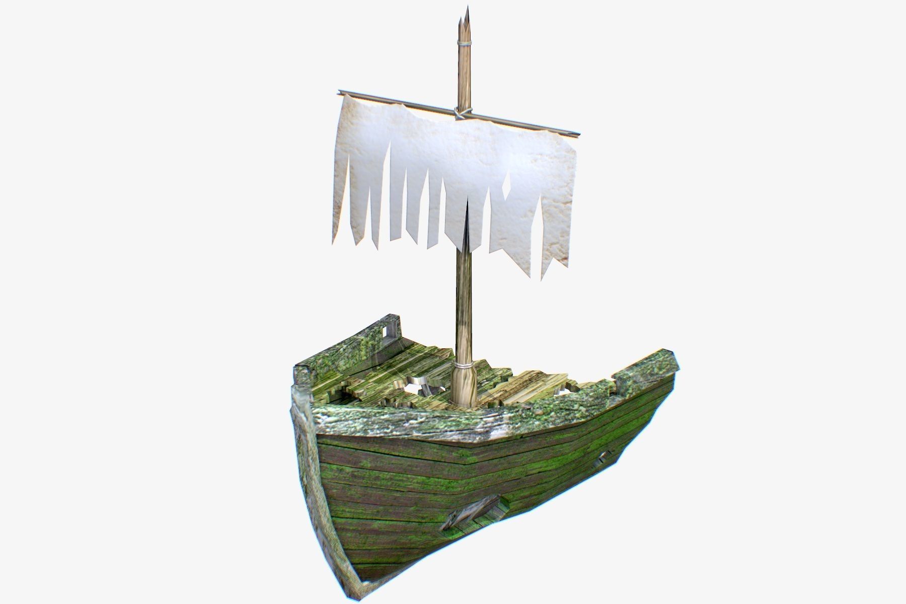 Low Poly Wreck Ship Low-poly 3D model_3