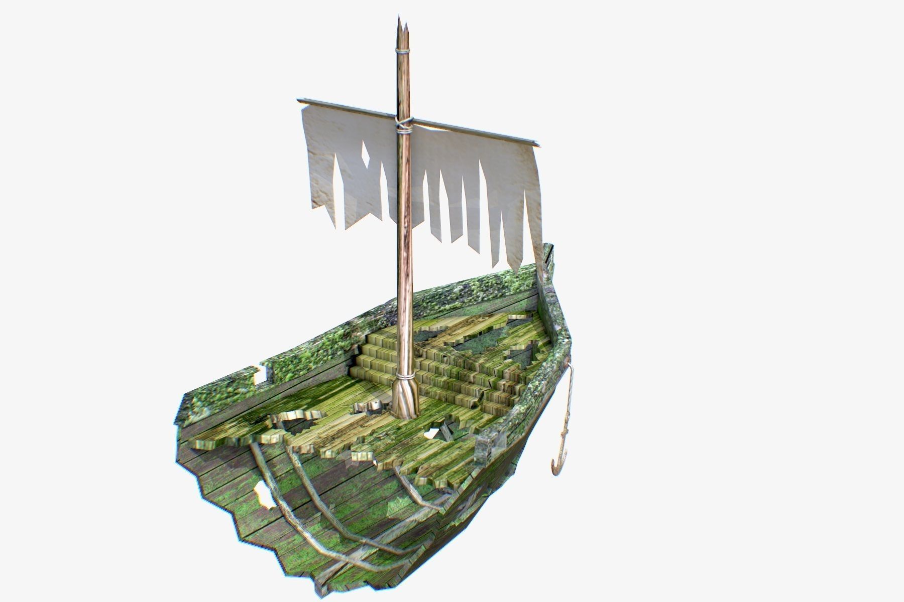 Low Poly Wreck Ship Low-poly 3D model_5