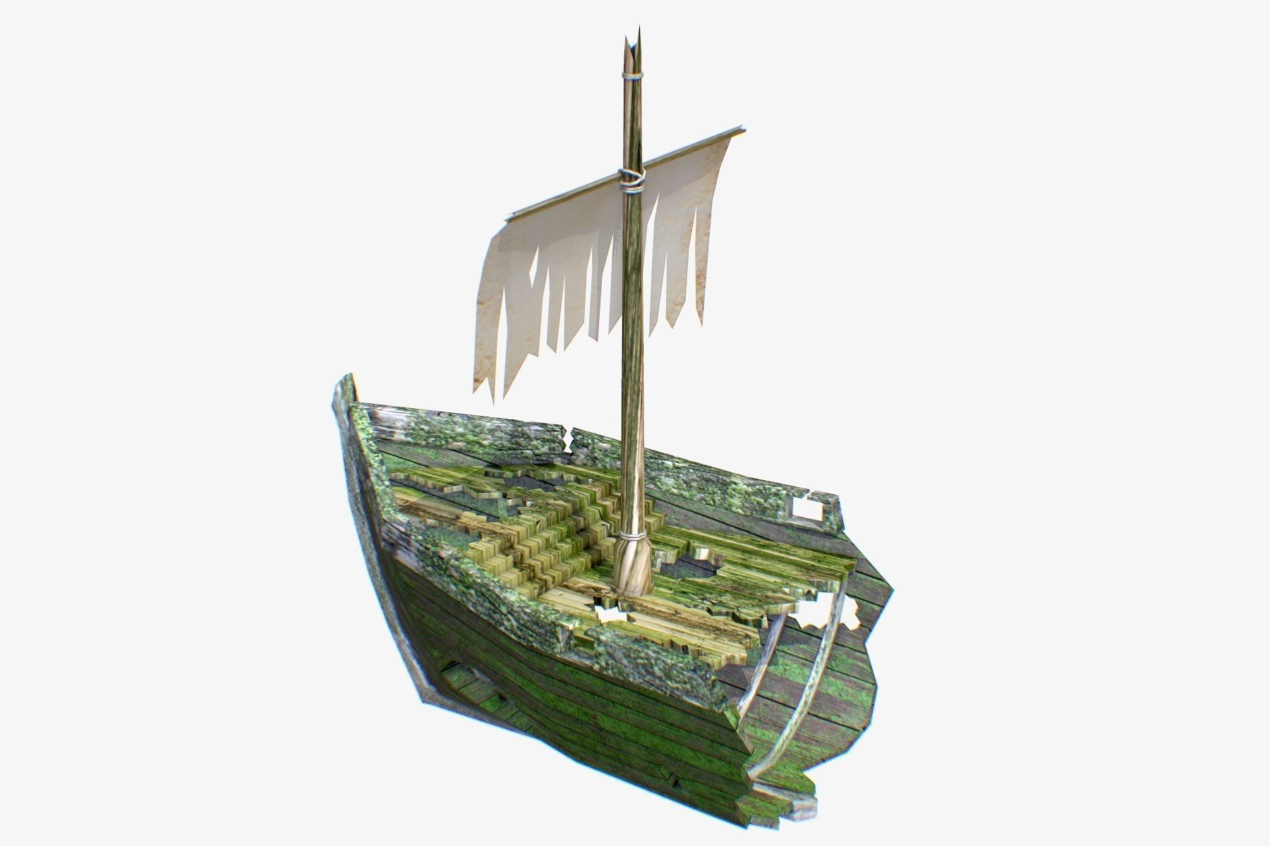 Low Poly Wreck Ship Low-poly 3D model_4