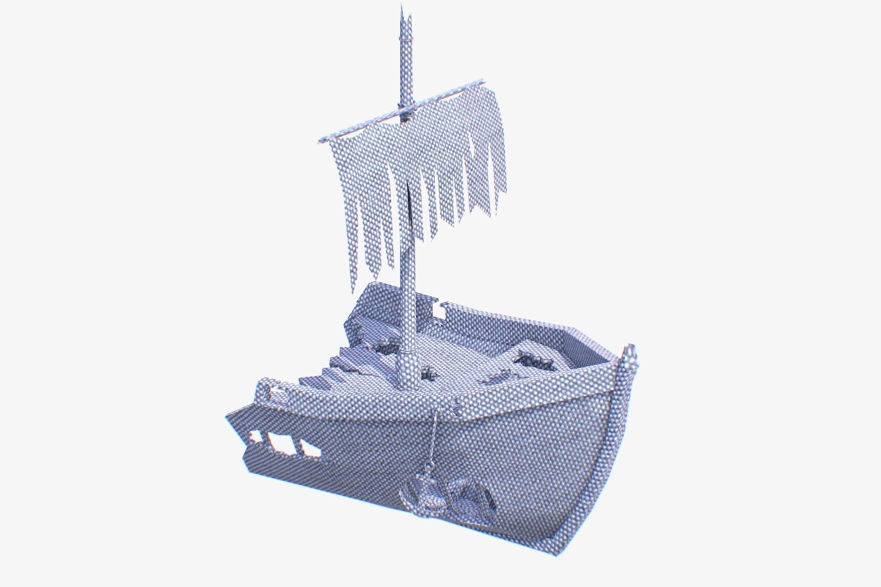 Low Poly Wreck Ship Low-poly 3D model_7