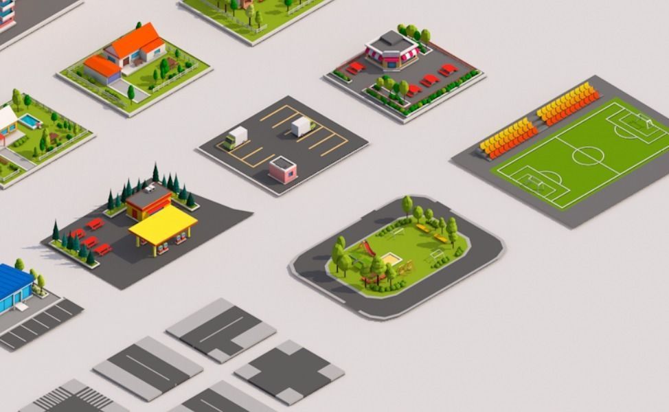 Polygonia Low Poly Buildings Pack Low-poly 3D model_6