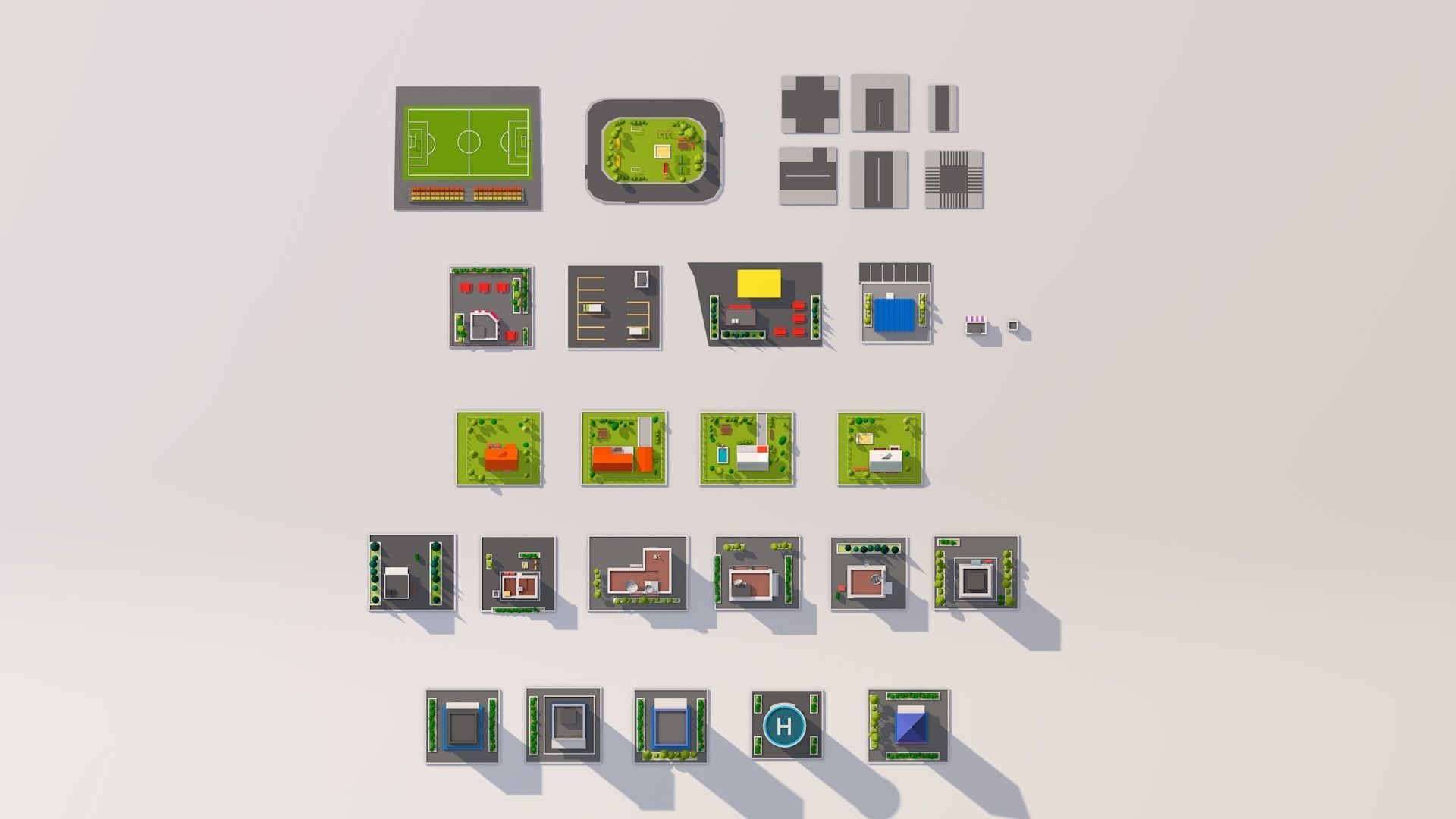 Polygonia Low Poly Buildings Pack Low-poly 3D model_4