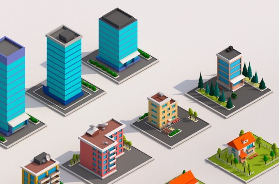 Polygonia Low Poly Buildings Pack Low-poly 3D model_7