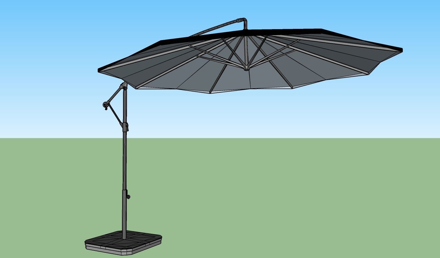 KarlsloOutdoor Umbrella Low Poly VR AR Low-poly 3D model_9