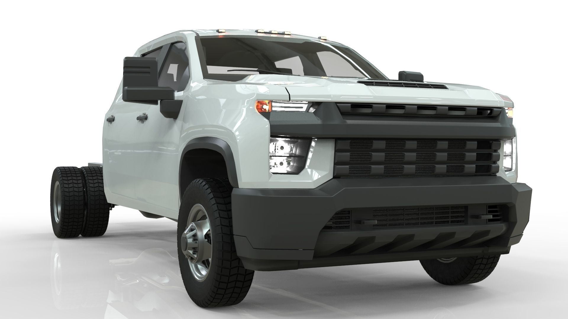 Silverado 3500 HD crewcab 2021 lowpoly 3dmodel Low-poly 3D model_4