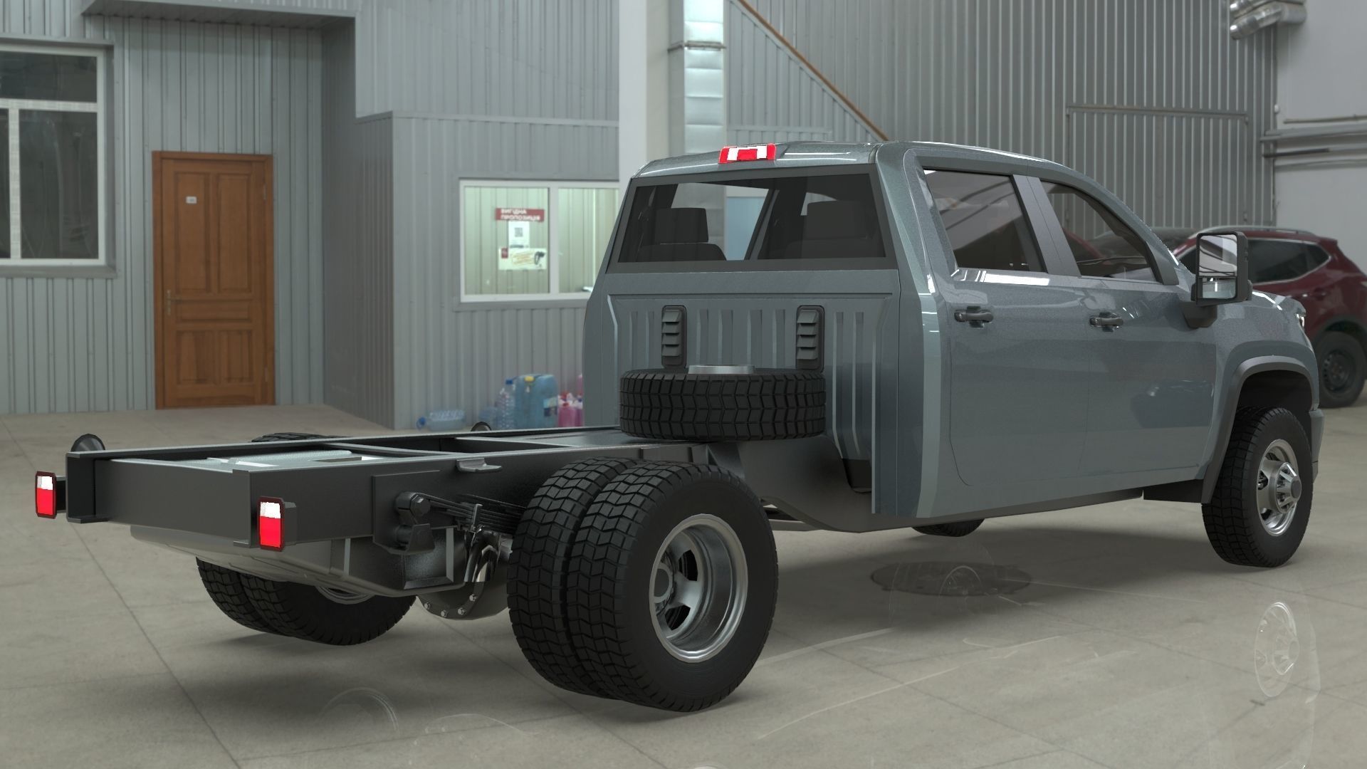 Silverado 3500 HD crewcab 2021 lowpoly 3dmodel Low-poly 3D model_7