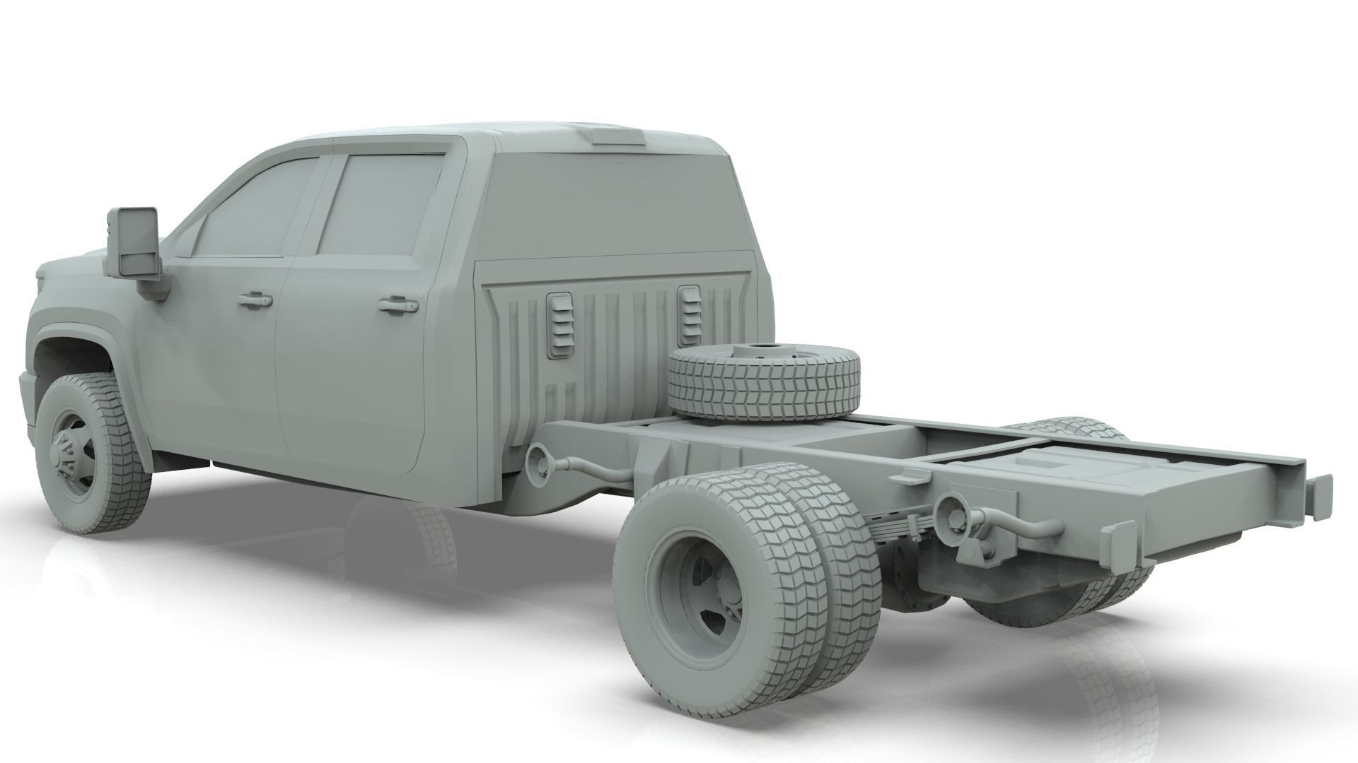 Silverado 3500 HD crewcab 2021 lowpoly 3dmodel Low-poly 3D model_9