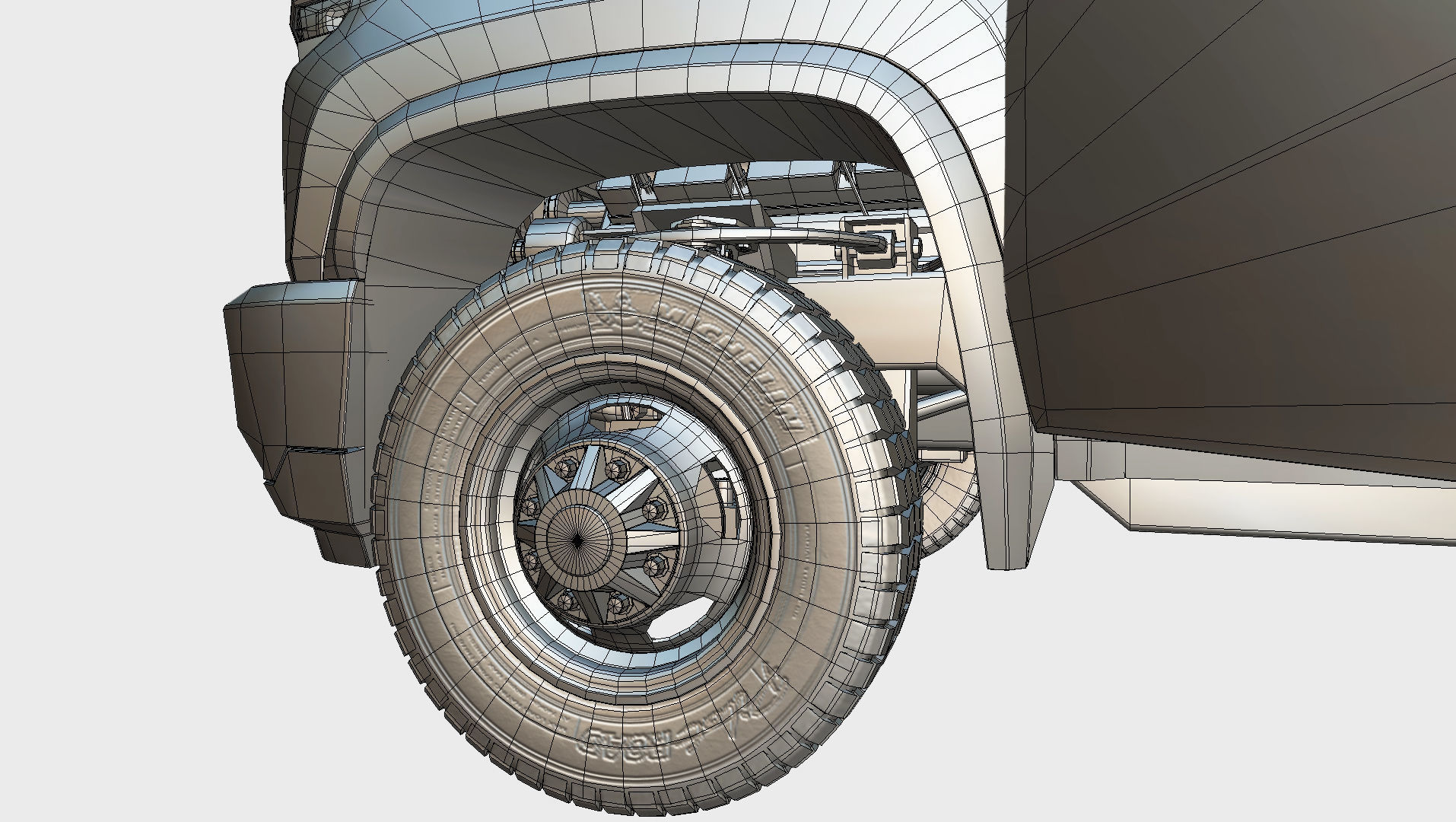 Silverado 3500 HD crewcab 2021 lowpoly 3dmodel Low-poly 3D model_23