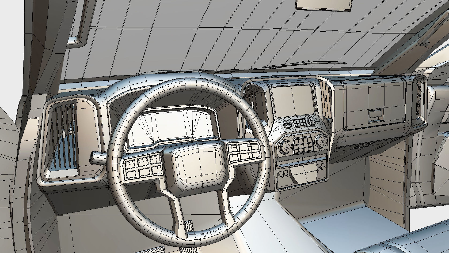 Silverado 3500 HD crewcab 2021 lowpoly 3dmodel Low-poly 3D model_27