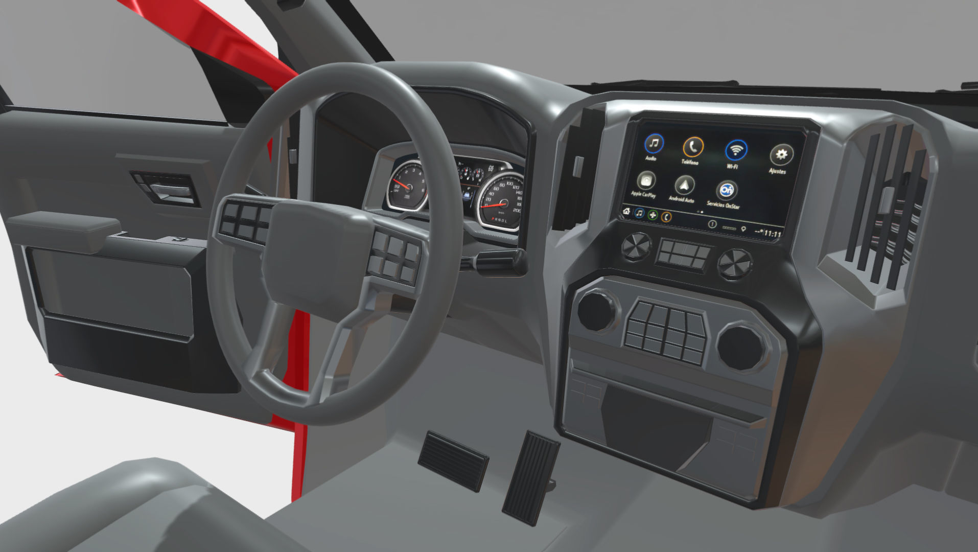 Silverado 3500 HD crewcab 2021 lowpoly 3dmodel Low-poly 3D model_11