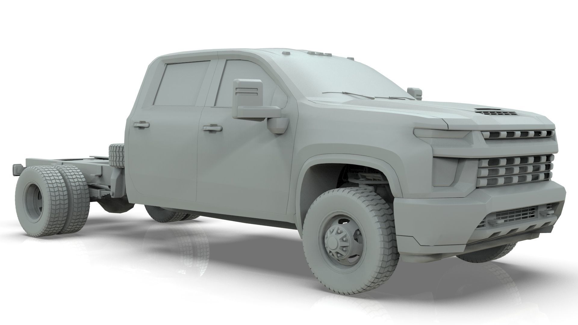 Silverado 3500 HD crewcab 2021 lowpoly 3dmodel Low-poly 3D model_8