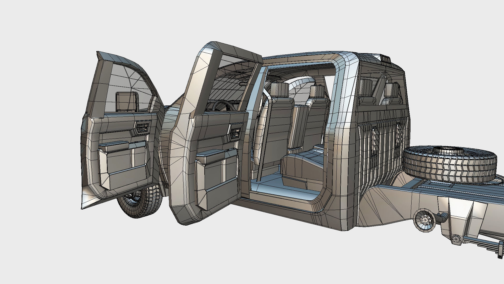 Silverado 3500 HD crewcab 2021 lowpoly 3dmodel Low-poly 3D model_17